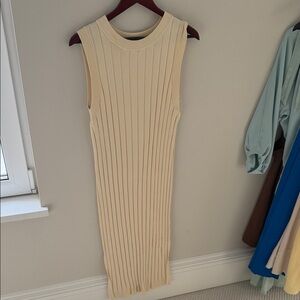 H&M knit Cream Sleeveless Dress